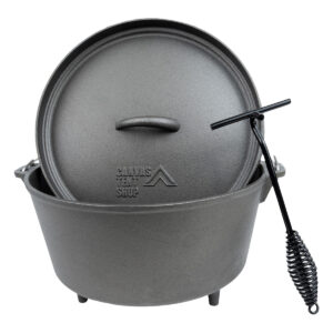 Dutch Oven Set 8L Cast Iron Suitable for Gas Fire Coal with Lid Lifter – Free Carry Bag