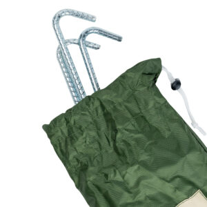 Steel Rebar Pegs 12'' - pack of 12 ideal for Bell tents - with Green Peg Bag