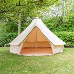 4M Bell Tent with Zipped PVC Groundsheet & 100% Cotton Canvas -  Kokoon Crème 285GSM - Higher Doorway! Ex photoshoot