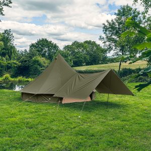 New - Olive Green Canvas Bell Tent Awning 3.6M X 2.4M
