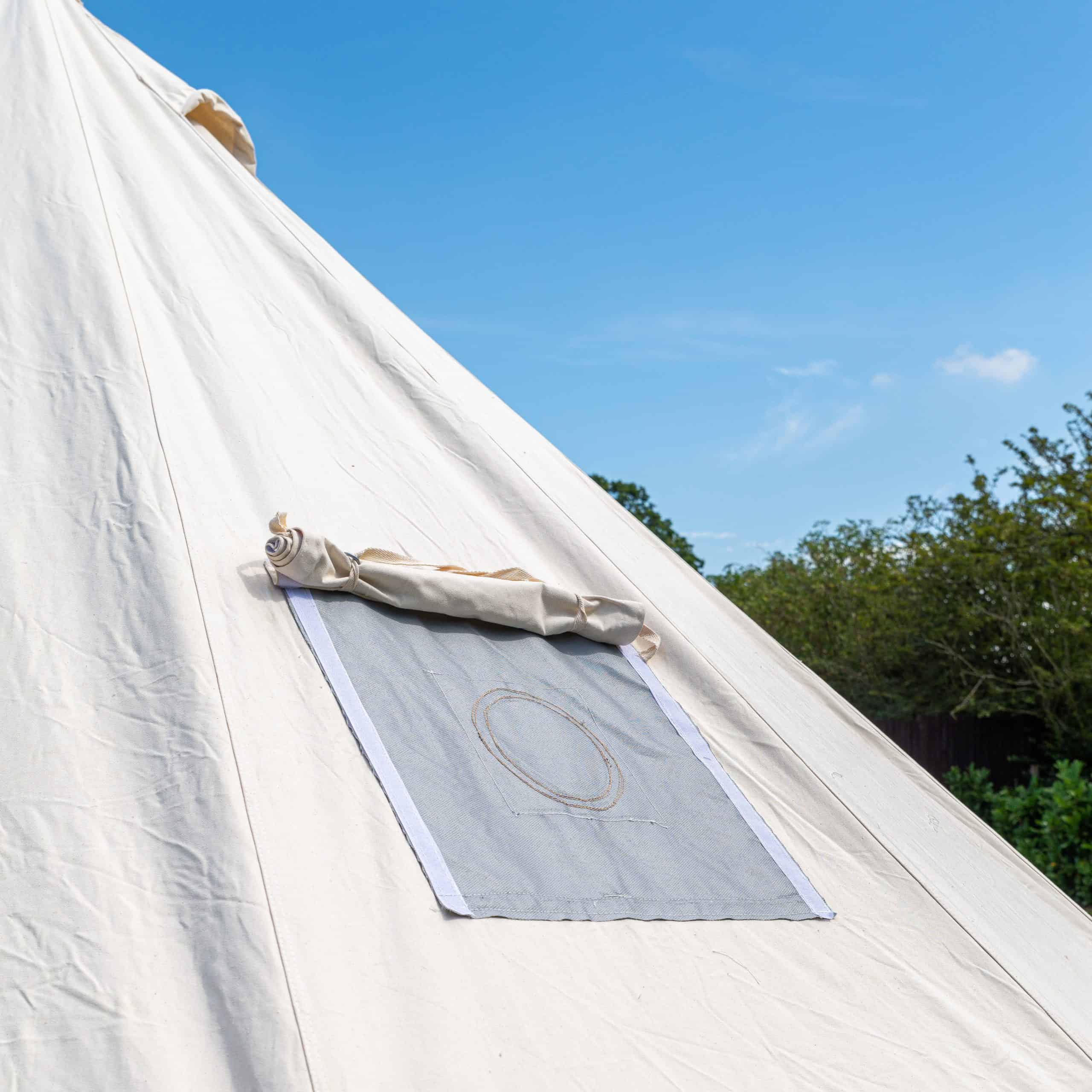 4M Bushcraft Traditional Bell Tent with Chimney fitting -100% Cotton Canvas - with New Awning Attachment - Image 6