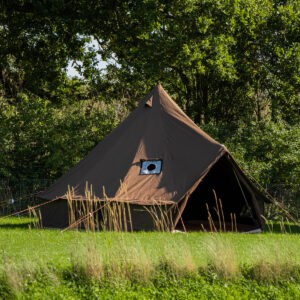 NEW for 2025! 4M Kokoon Deluxe Bell Tent with Chimney fitting - 100% Cotton Canvas - Cedar Brown