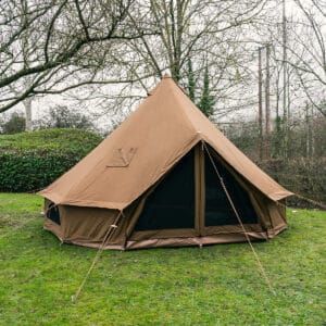 NEW for 2025! 4M Kokoon Deluxe Bell Tent with Chimney fitting - 100% Cotton Canvas - Walnut Brown