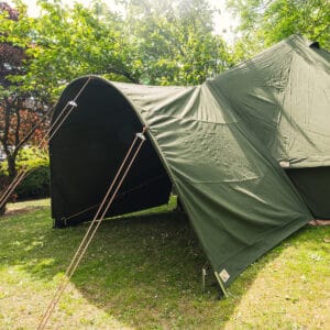 Curved Bell Tent Awning - 350gsm 100% Cotton Canvas - Olive Green - New Product!!