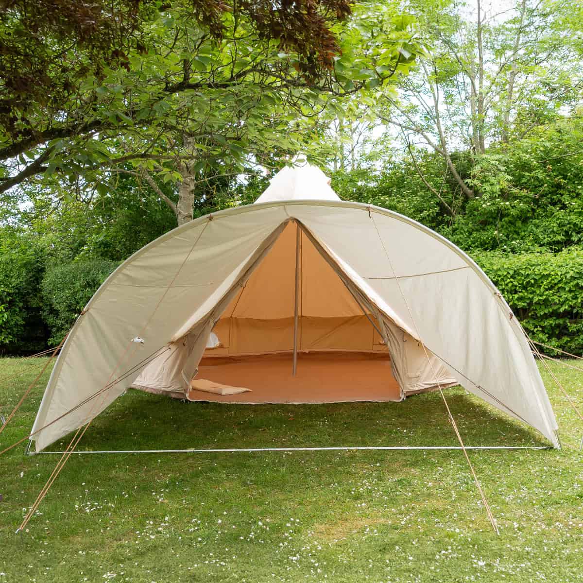 Curved Bell Tent Awning - 350gsm 100% Cotton Canvas - White - New Product!! - Image 3