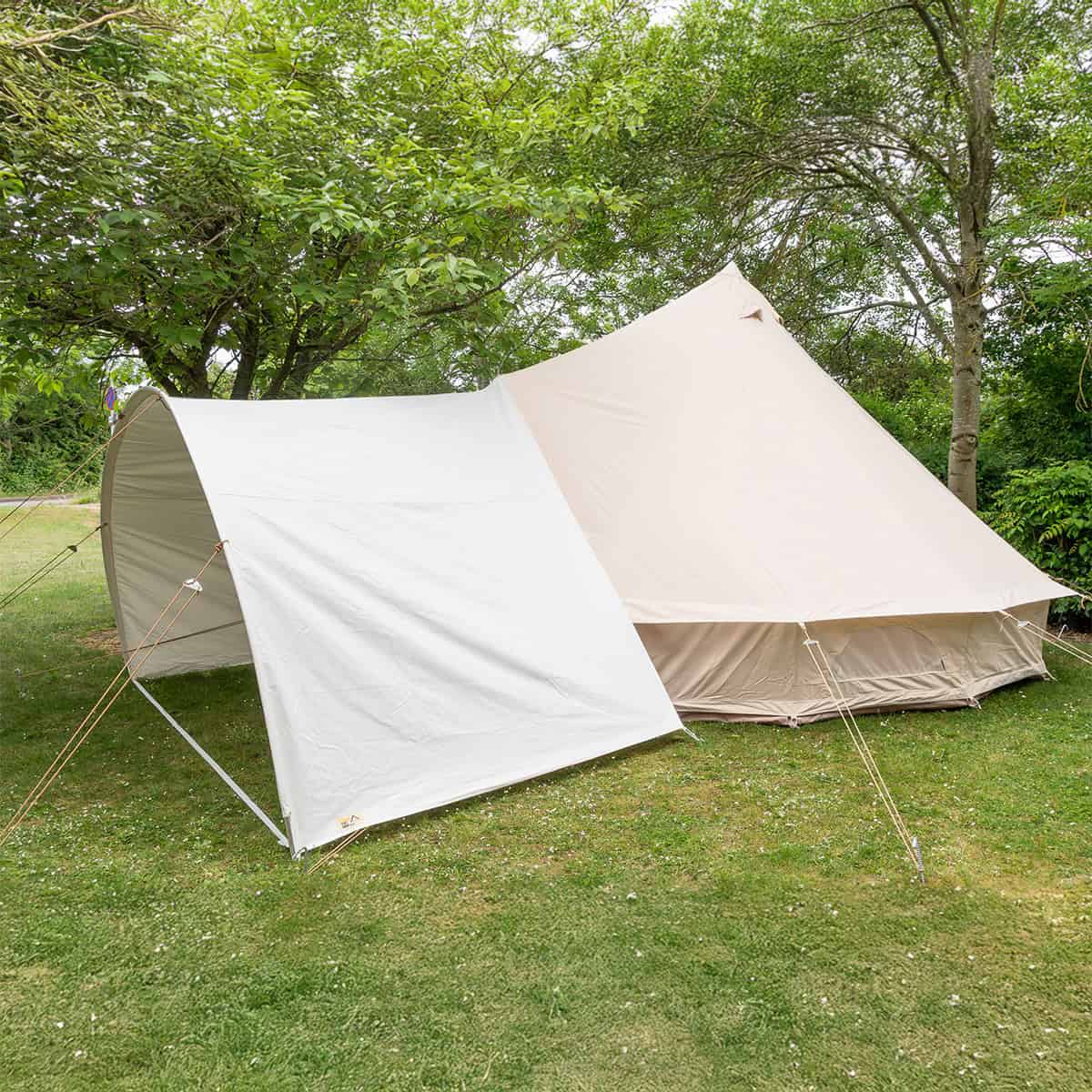 Curved Bell Tent Awning - 350gsm 100% Cotton Canvas - White - New Product!! - Image 4