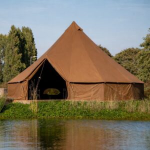 5m Kokoon Deluxe XL Bell Tent with Chimney Fitting - Walnut Brown - 100% Cotton canvas - New Colour!