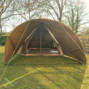 Curved Bell Tent Awning - 350gsm 100% Cotton Canvas - Walnut Brown - New Colour!!