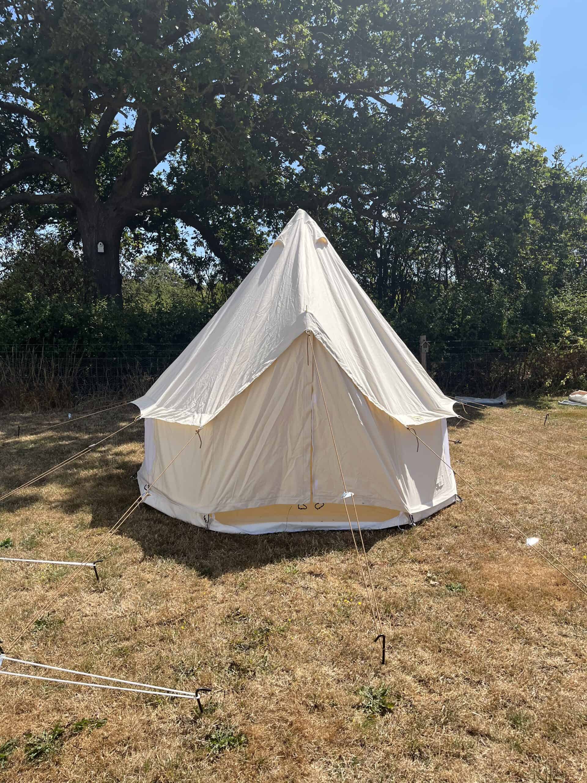 3m Bell Tent - 100% cotton canvas - 350gsm - Cream - 80cm Wall height - Sample model - Image 3