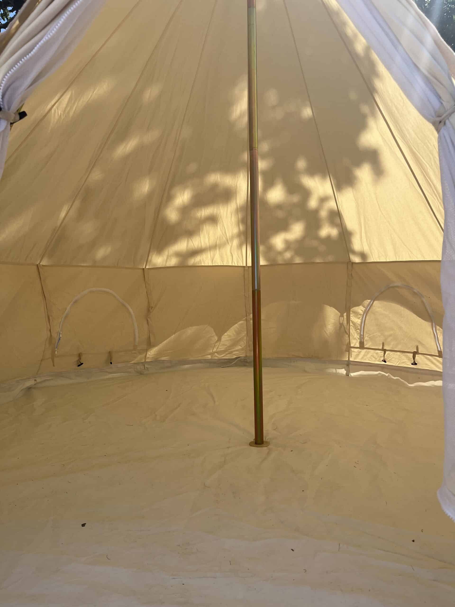 3m Bell Tent - 100% cotton canvas - 350gsm - Cream - 80cm Wall height - Sample model - Image 2