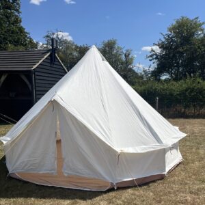 4M Spacious Bell Tent with Tripod Frame -  PVC Groundsheet & 100% Cotton Canvas - Glade - Marked Canvas